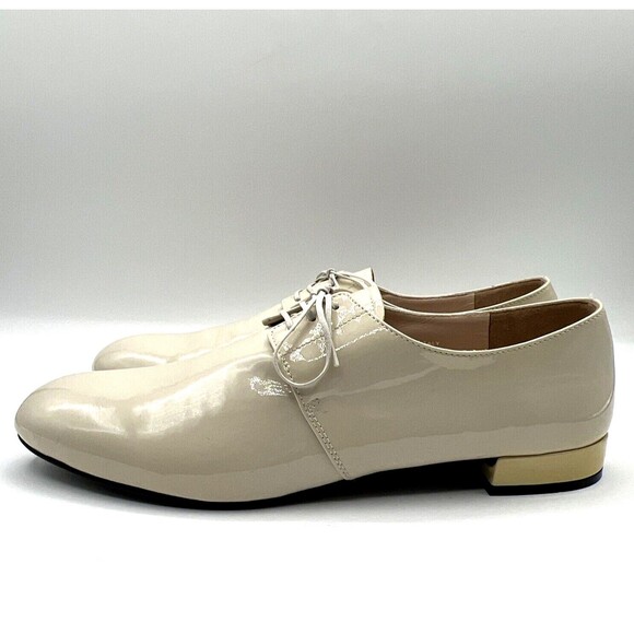 Women's Prada Vernice Soft 2 Oxford Cream Patent Leather New without Tags EU 40 - Picture 3 of 13